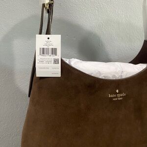 Kate Spade Chocolate Brown Suede Bag - 454 Suede Large Shoulder Bag